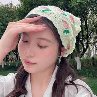 Khăn Rỗng Tam Giác Handmade Phù Hợp Mùa Xuân Hè - Màu Dâu Anh Đào