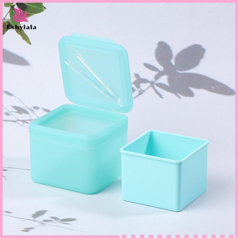 300g Dụng cụ tẩy trang vuông hai lớp Hộp bông Flip Cover Tự kết hợp Nhíp Hộp lưu trữ miếng bông [MỚI]
