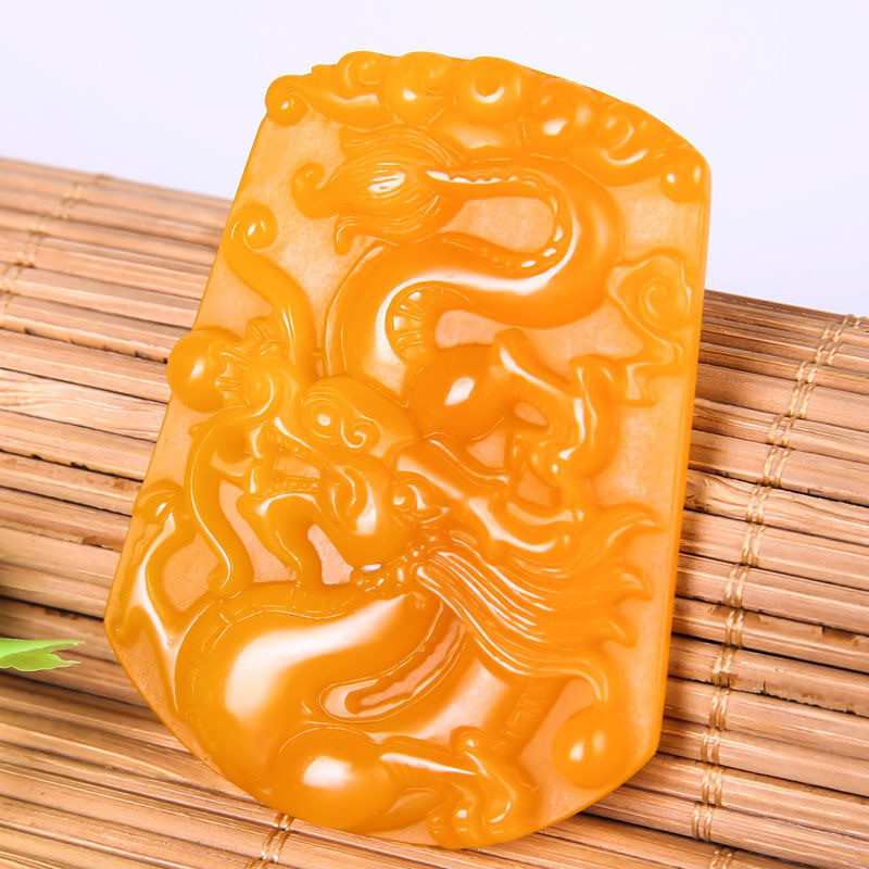 Mặt dây chuyền ngọc rồng vàng tự nhiên, chất liệu cao cấp, thiết kế tinh tế cho nam và nữ