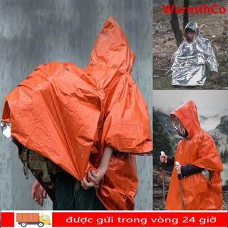 Áo mưa khẩn cấp WARMTHCO, Áo mưa nhiệt dày màng nhôm, Áo mưa Poncho chống gió phản quang đa chức năng Leo núi ngoài trời