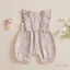 Bé Gái Sọc Daisy Romper Tay Bay Cổ Tròn Dễ Thương Mùa Hè Mùa Xuân Quần Áo