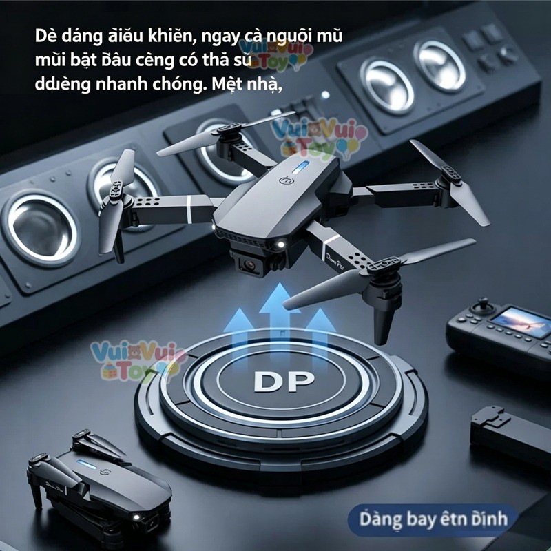 Flycam MAX DRONE Camera Kép HD - Remote Có Màn Hình | Gấp Gọn + Tặng Full Phụ Kiện