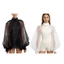 Ở lại Airy Organza Khăn choàng cô dâu có tay điêu khắc Hoàn hảo cho tấm ảnh