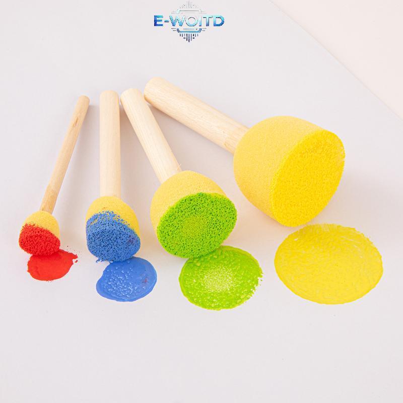 E-WOITD 20 30 Chiếc Bàn Chải Xốp Tròn Cho Sơn Acrylic Mềm Bền Dễ Dàng Giữ Cho DIY Nghệ Thuật Thủ Công Mầm Non Và Trường Học Tranh E-WOITD