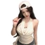 L3326#性感荡领无袖露背挂脖吊带背心女装夏季纯欲系带上衣辣妹26031103