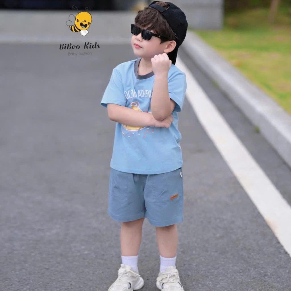 [BiBeo Kids] [COMBO 2 Bộ quần áo]  cộc tay  TOM JERY & TÀU NGẦM IN NỔI, quần Bò áo  COTTON 4 chiều