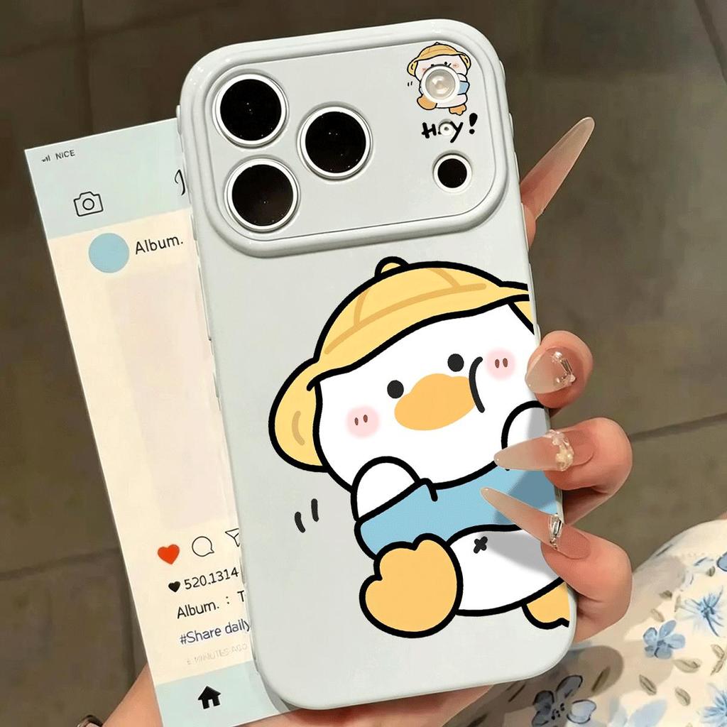 Vịtvàngnhỏ đội mũ cho iPhone17promax trường hợpđiện thoại16plusmềm trường hợp141311Pro nổ