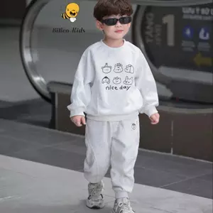 Bộ Quần Áo THU ĐÔNG BỘ NỈ NICE DAY cho bé trai ,Bộ quần áo dài tay cho bé