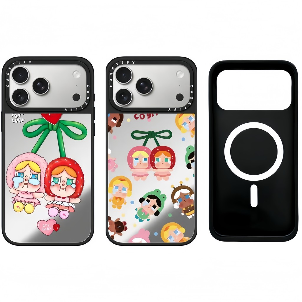 Ốp Điện Thoại Gương Búp Bê Anh Đào Từ Tính Cho IPhone 17 Pro Max 17 16 15 14 13 12 Vỏ Bảo Vệ Chống Sốc