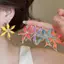 PNPIA- Bông Tai Lớn Kim Loại Hoa Vintage Dầu Nhỏ Giọt Ngọt Ngào Thiết Kế Đơn Giản Trang Sức Cho Nữ Mặc Hàng Ngày