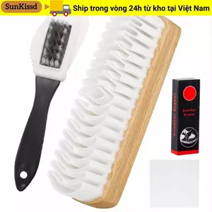 SUNKISSD 4 Cái / bộ Bộ cọ Nubuck, Bộ cọ da lộn loại bỏ vết bẩn sử dụng tại nhà có tẩy, Dụng cụ làm sạch bền bỉ Giày bốt vải làm sạch cho giày