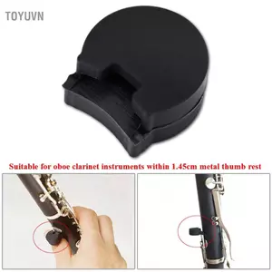 Toyuvn Miếng đệm bảo vệ đệm tựa ngón tay cái bằng cao su HUIOP chắc chắn và thoải mái Bộ 5 chiếc dành cho nhạc cụ Oboe Clarinet (Đen)