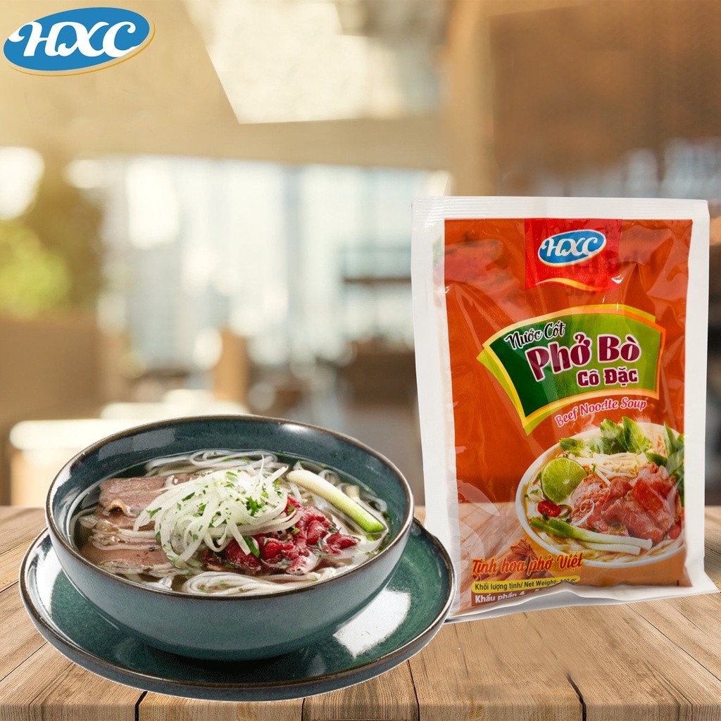 Gói Cốt Phở Bò Cô Đặc HXC 100g tươi ngon, chuẩn vị, an toàn, không cần nêm nếm.
