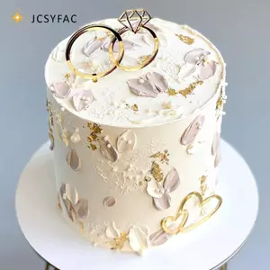 JCSYFAC Nhẫn Kim Cương Acrylic Trang Trí Bánh Cưới Nướng Tiệc Quà Tặng Món Tráng Miệng Phụ Kiện Mới