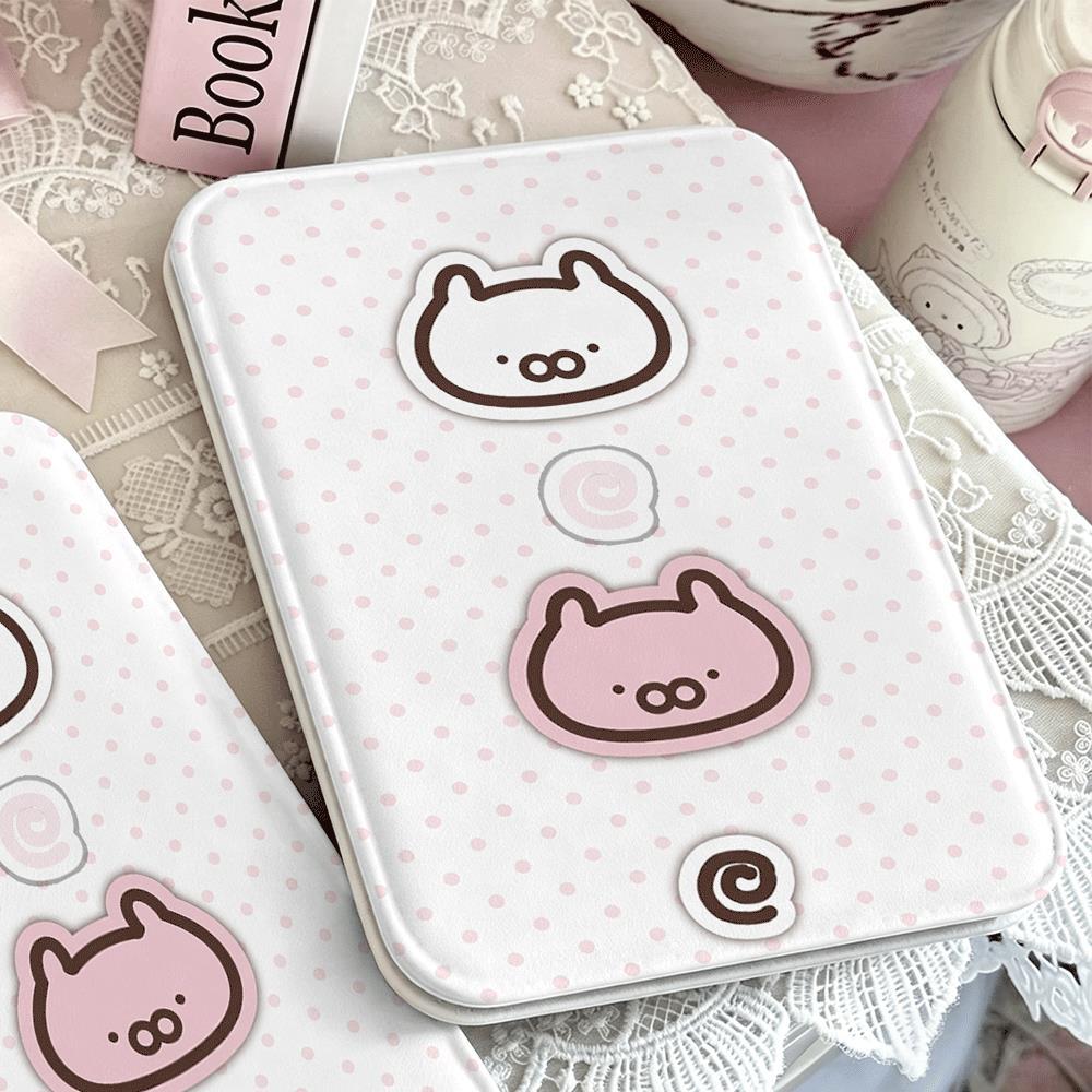 Gương gấp mini họa tiết mèo chấm bi đáng yêu chống vỡ chất liệu bền đẹp