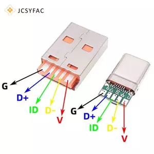 JCSYFAC Sạc Nhanh Type-C USB 65W 5A Đầu Nối Nam Hàn Với 5Pin PCB + Loại A Nam 6 Pin USB DIY Bộ Sạc Dữ Liệu OTG Mới