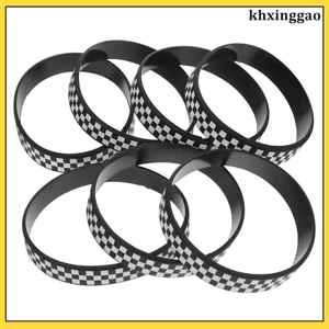 40 Chiếc Đen Trắng Đua Cờ Silicone Vòng Tay Cao Su Vòng Tay Cho Thanh Thiếu Niên Sinh Nhật Và Trang Trí Sự Kiện khxinggao