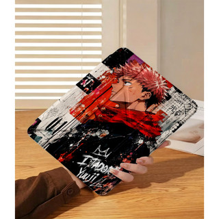 Ốp Lưng Jujutsu Kaisen Cho iPad A16 Air 4/5/6/7/8 Pro 11 12.9 Y-fold Itadori Yuji iPad Gen 12 11 10 9 8 7 6 5 Mini6/7