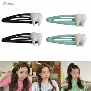 Woke Hot Girls Kẹp Tóc Bông Tai Kẹp Nữ Y2K Bé Gái Mini Răng Handmade Barrettes Kẹp
