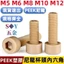 PEEK Chất liệu Nylon Đầu hình trụ Ổ cắm lục giác Vít đầu cốc cách nhiệt độ cao Vít nhựa chịu nhiệt độ cao M5M6M8M10M12