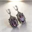 Bông tai thả NICOLOO Zircon, Bông tai dangle pha lê dát trang trí công phu bằng kim loại mạ bạc, Bông tai thả dài dài bằng kim loại mạ bạc