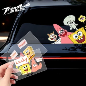 Nhãn Dán Xe Hơi Sáng Tạo Độc Đáo Hoạt Hình Dễ Thương SpongeBob SquarePants Và Pie Daxing Dễ Thương Vui Vẻ Xe Miếng Dán Sửa Đổi Cơ Thể Miếng Dán