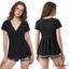 Áo thun dệt kim tay ngắn nữ Slim Fit Viền ren cổ chữ V Áo Babydoll mùa hè cho văn phòng hàng ngày