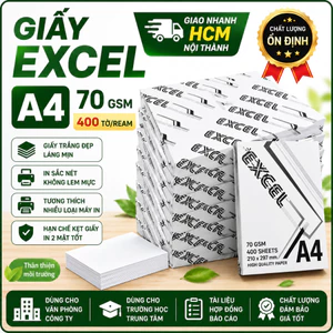 Giấy Excel A4 70gsm In Photo Trắng Đẹp | Giao Nhanh HCM