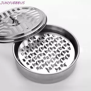 Khay cuộn muỗi JUNYUE88US, Giá đỡ cuộn dây chống muỗi chống cháy bằng thép không gỉ, Cung cấp di động có nắp Hộp cuộn muỗi chống bỏng Phòng khách