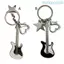 Unstop * Guitar Móc Khóa Kim Loại Mini Pentagram Ngôi Sao Móc Khóa Lấp Lánh Y2k Mặt Dây Chuyền Móc Khóa Trang Sức Giáng Sinh Người Yêu Âm Nhạc O