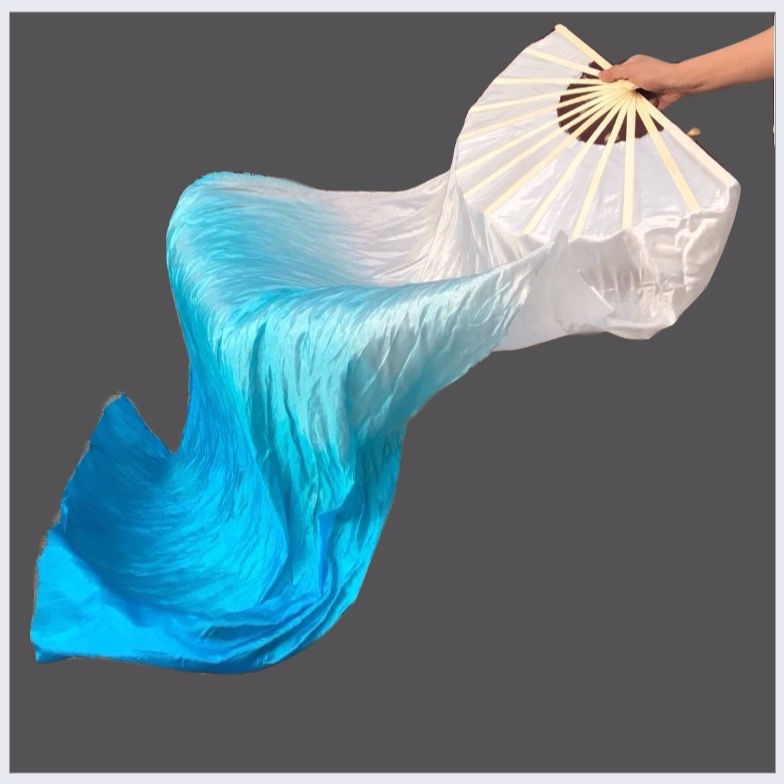Đen Trắng gradient Mực Quạt Trái Ngón Mặt Trăng Khiêu Vũ Quạt gradient Koi Sao chép Khiêu Vũ Quạt Lụa Khiêu Vũ Cổ Điển 25.12.11
