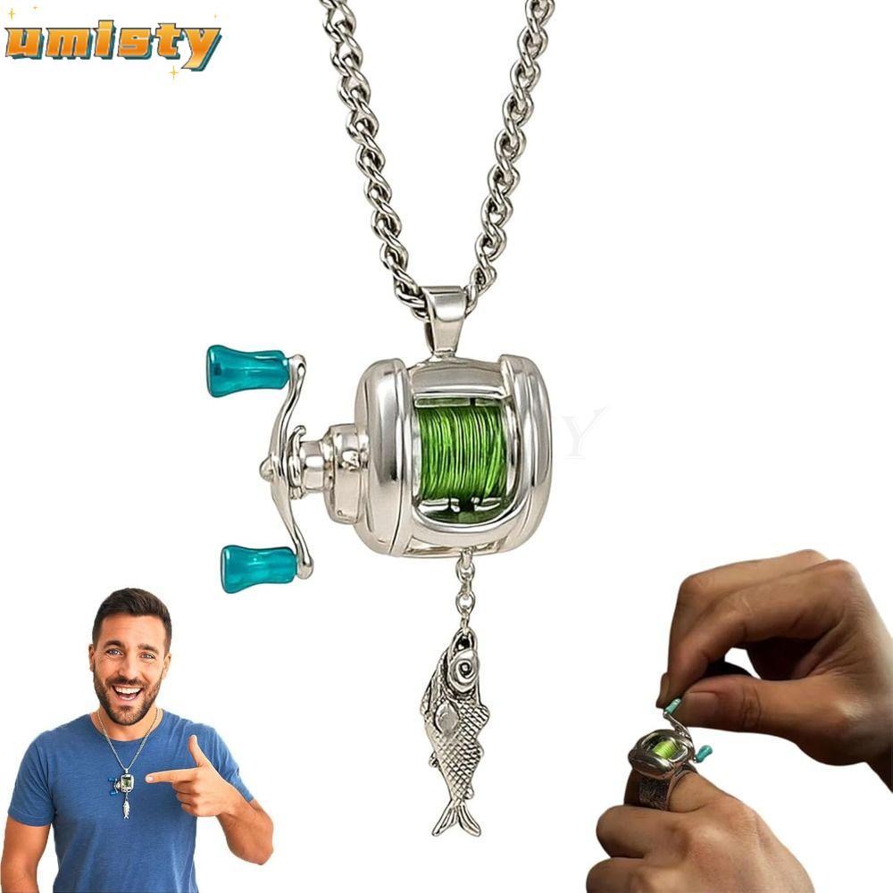Vòng cổ cuộn dây câu Mini UMITY, có tay cầm xoay Bộ trang sức cuộn dây câu DIY, Phụ kiện trang sức hợp kim Vòng câu