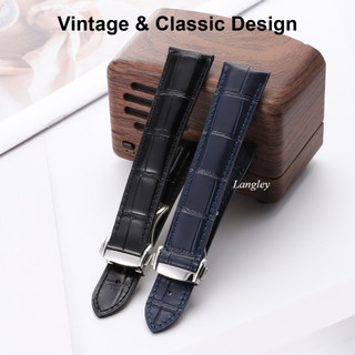 19 / 20 / 21 / 22mm Dây đeo đồng hồ bằng da bò chính hãng cổ điển cho OMEGA Seamaster 150mm 300mm De Ville Speedmaster Moon Planet Series Dây đeo đồng hồ dành cho nam Vòng tay nữ