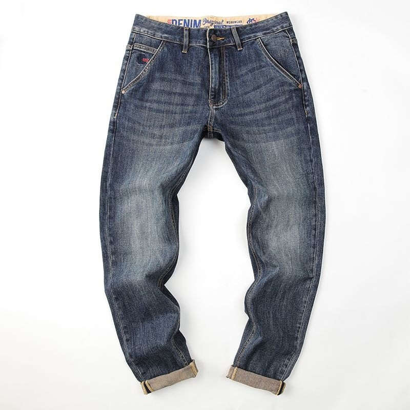 Quần Jean Denim nam kiểu slim straight, thoáng khí và bền bỉ