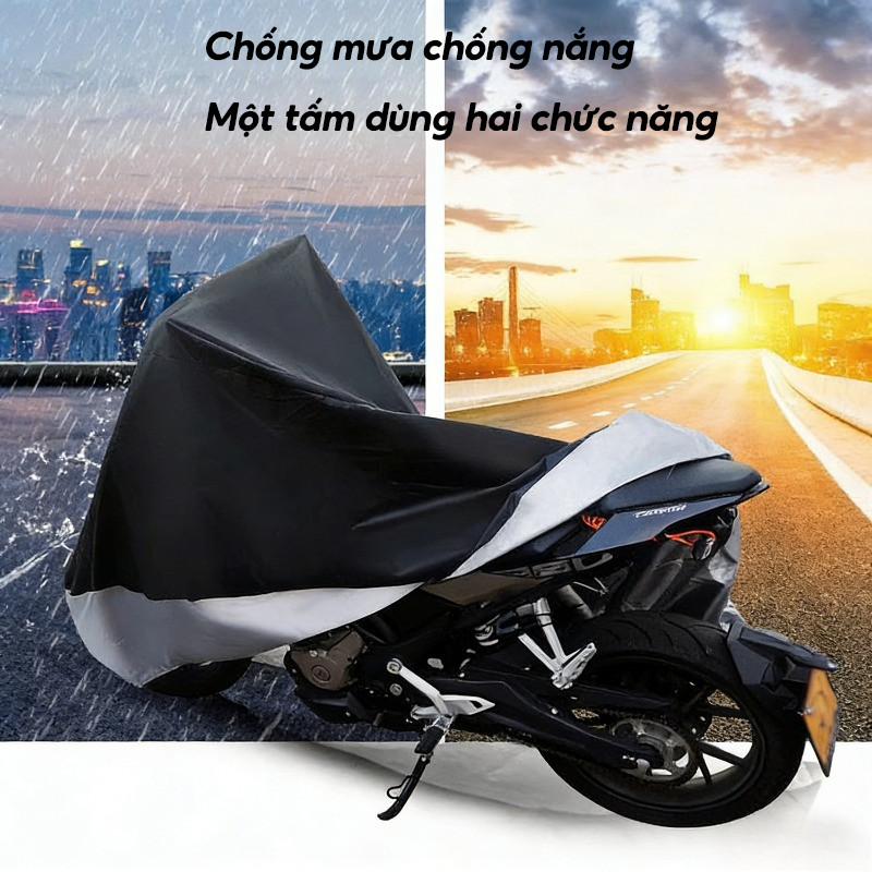 Áo Phủ Xe Máy Chống Mưa & Nắng - Chất Liệu Dù Oxford Cao Cấp, Chống Nước & Bụi Tốt, Phù Hợp Mọi Thời Tiết