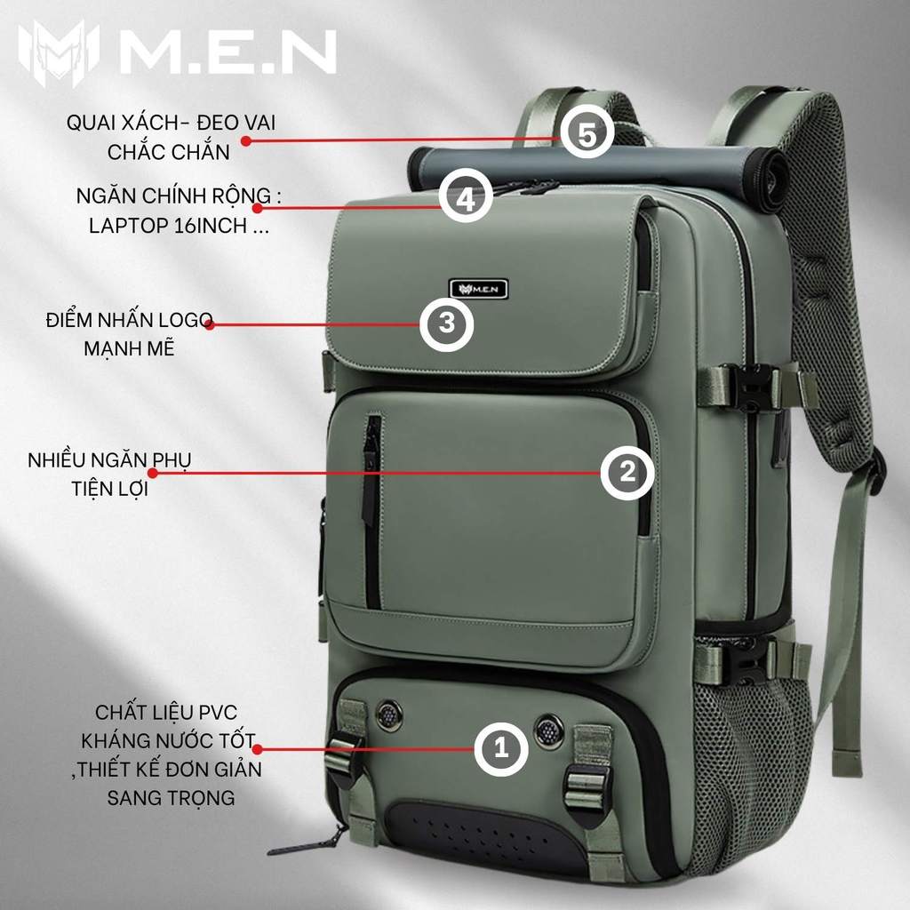 Balo đeo vai nữ nam Ales Cuộn MEN mẫu mới [XƯỞNG MAY SỈ]