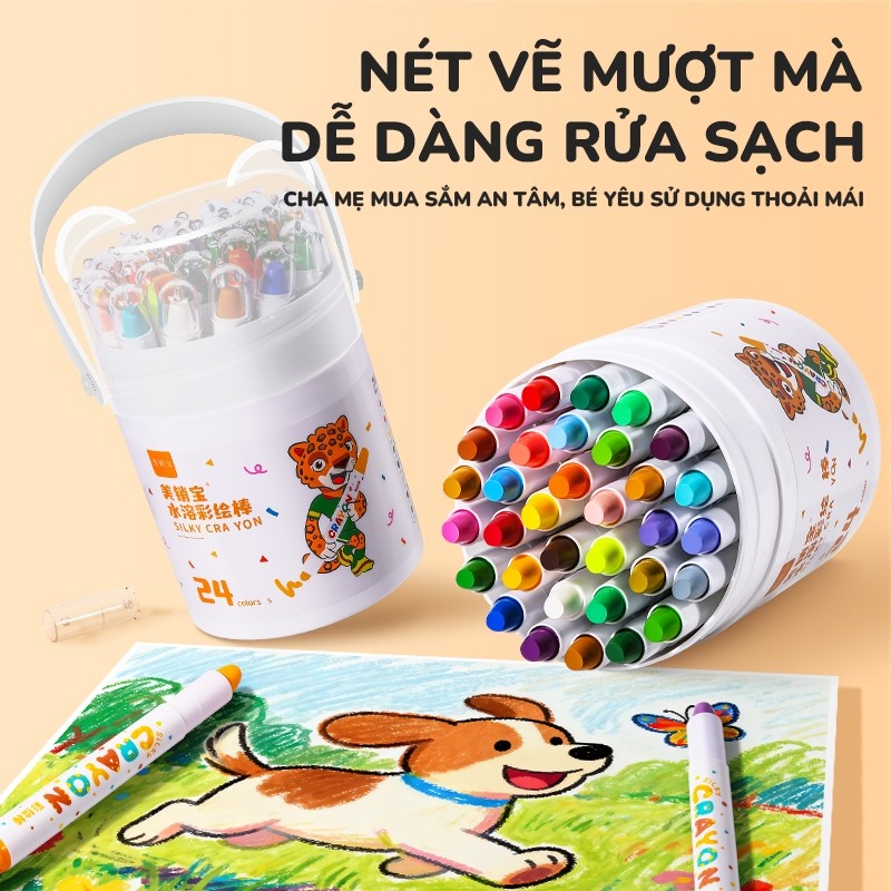 Màu Sáp Dầu Cao Cấp 36 48 Màu Lau Sạch Dễ Dàng Màu Đậm Đẹp An Toàn Cho Bé Học Sinh