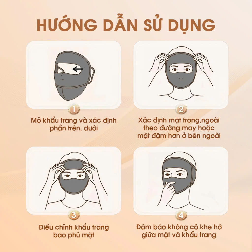 Khẩu Trang UNICARE Vải Chống Nắng Full Face, Ngăn Chặn Tia UV, Chất Liệu Lụa Mát Thoáng Khí