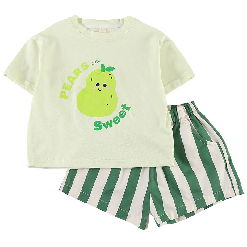 Trẻ Em Mùa Hè Phù Hợp Với Cotton Nguyên Chất 2026 Phong Cách Mới Mùa Hè Quần Áo Bé Trai Áo Thun Tay Ngắn Quần Short