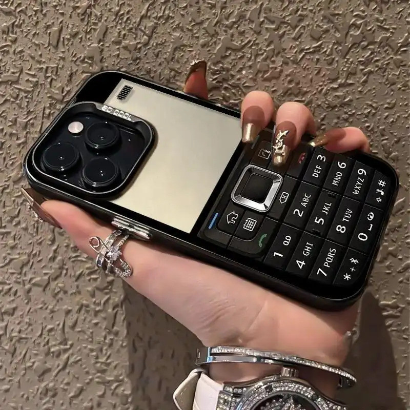 Ốp lưng cứng chống sốc phong cách phím bấm retro - Bảo vệ toàn diện - Tương thích iPhone 17/16/15/14/13/12/11 Pro Max/XS