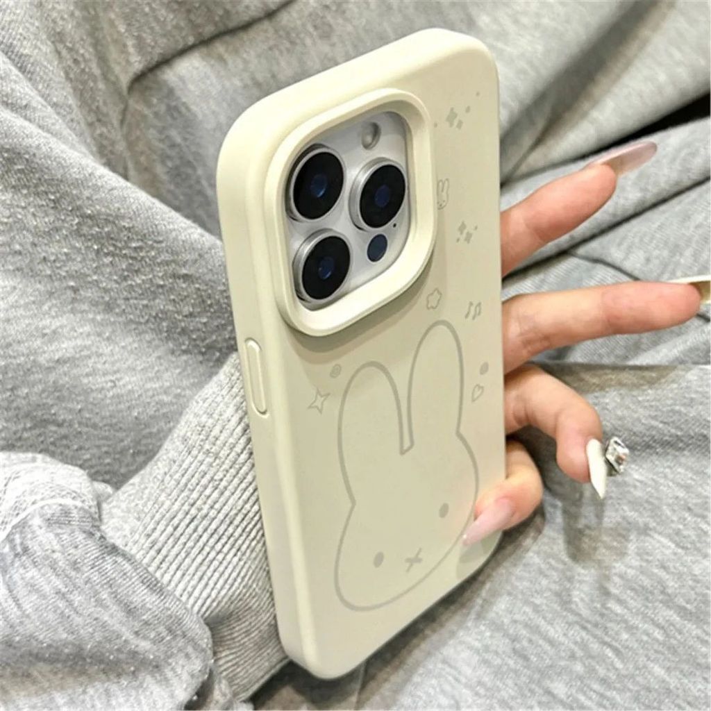 Vỏ iPhone Chú Thỏ Nhỏ Đường Nét, Chống Sốc Mềm, Phù Hợp iPhone 17/16/15/14/13