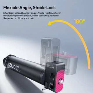Ulanzı MT98 DJI Chân máy di động có thể gập lại cho máy ảnh hành động Insta 360 180° Có thể điều chỉnh với Vlog vít 1 / 4 "Live