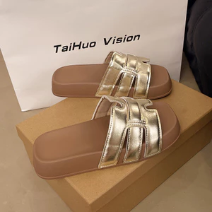 Thời Trang Cổ Tích Phong Cách Váy Chống Trơn Trượt Flip-Flops Nữ Mặc Ngoài 25 Năm Phù Hợp Với Flat San