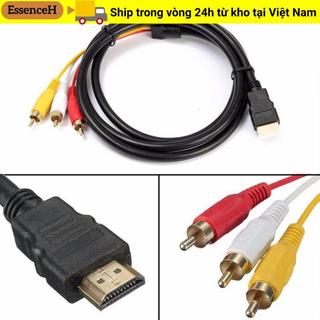 ESSENCEH HDMI Nam Đến 3 RCA, Cáp AV Âm Thanh Video 1080P 5 Chân, Điện Tử Tiêu Dùng Kết Nối Gia Đình Dây VGA Cho TV HDTV DVD Điện Tử Tiêu Dùng