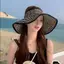 PNPIA- Mũ che ống hút dành cho nữ có vành lớn có thể gập lại Mũ chống nắng nhẹ có thể gập lại cho bãi biển mùa hè và ngoài trời