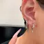 PNPIA- Nữ Hình Học Tai Bule Bông Tai Zircon Vòng Tuyên Bố Trang Sức Phong Cách Tối Giản Cho Văn Phòng Nhìn