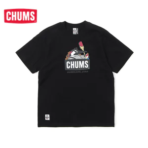 Áo thun ngắn tay đơn giản mùa hè CHUMMS 100% Cotton cao cấp in hình cắm trại cho nam và nữ0515
