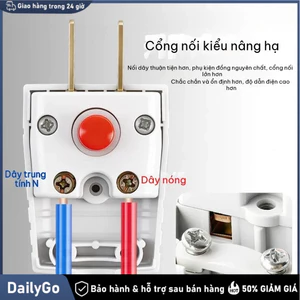 Phích cắm kỹ thuật chịu nhiệt cao có công tắc 10A Công tắc Diode, dẫn điện tốt, Chịu nhiệt tốt, Sửa điện gia đình