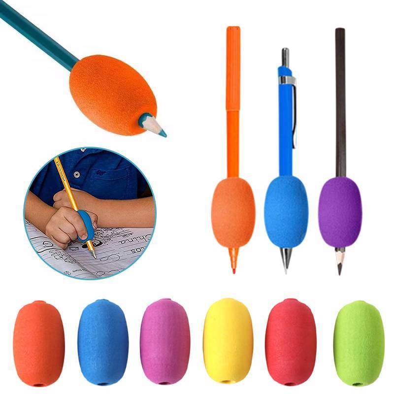 JCSYFAC 3 / 6 Chiếc Xốp Mềm Cầm Cho Bút Và Bút Chì, Thực Hành Viết Bút Chì Giữ Đệm Cầm Để Viết Tay Vẽ Tiện Dụng Mới