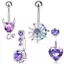 Kudosation Thời Trang Trái Tim Bướm Bụng Nút Nhẫn Dành Cho Nữ Bé Gái Thép Không Gỉ Tinh Tế Zircon Rốn Nhẫn Cơ Thể Xuyên Trang Sức Quà Tặng Đẹp